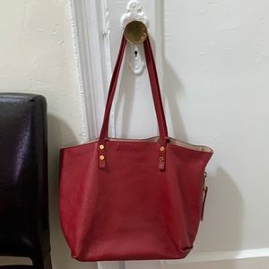 Authentic very good condition used red chloe leather tote bag